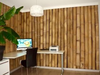 mur entierement en bambou